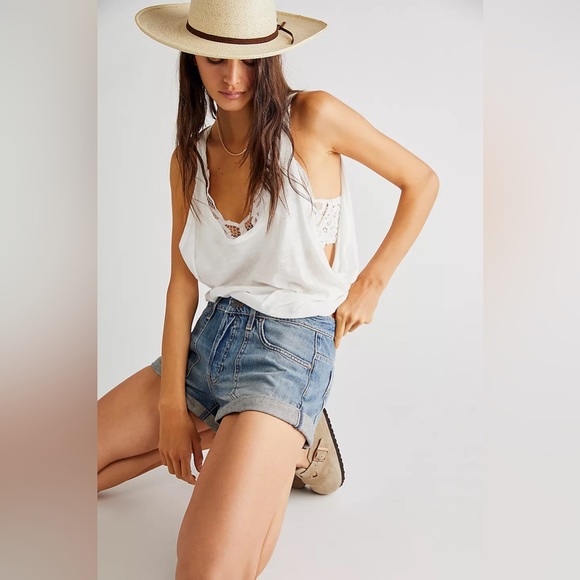 FREE PEOPLE We The Free Beginner's Luck Slouch Shorts - Picture 4 of 6